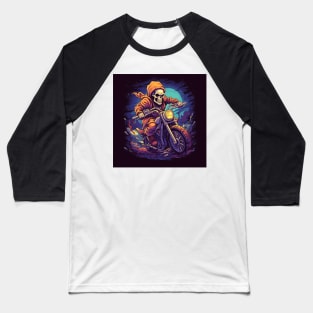 Epic Skeleton Motorcycle Baseball T-Shirt